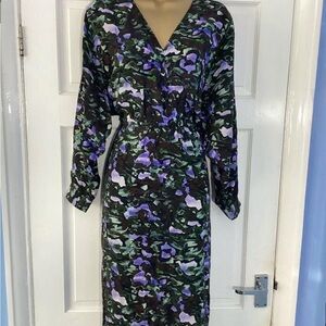 Camouflage Print V-Neck Dress